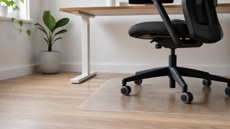 soft vs hard casters uk on a wood home office floor